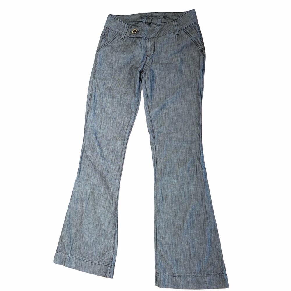 Guess Jeans Gray Low Rise Flare Bootcut Pants Womens Size 27 Lightweight - Picture 6 of 6